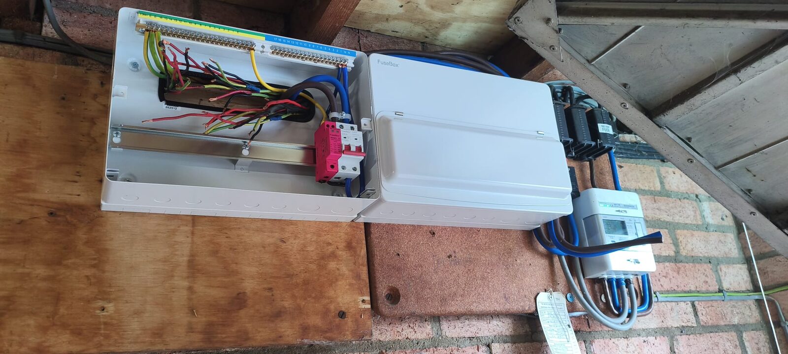 New consumer unit and metered supply to an outbuilding