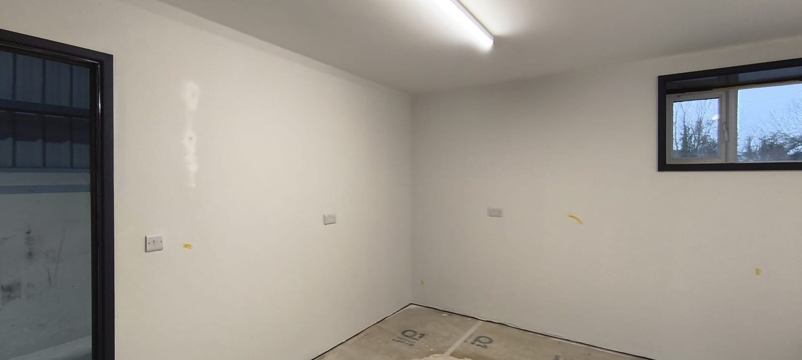 LED lighting and power fit-out in a refurbished room